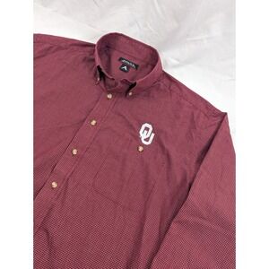 Oklahoma Sooners Antigua long sleeve‎ button front embroidered shirt Large